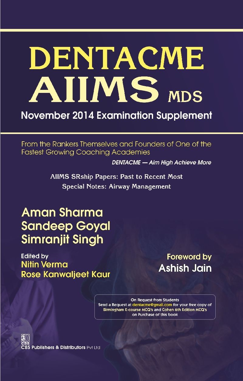 Denta Cme Aiims Mds November 2014 Examination Supplement (Pb 2015)