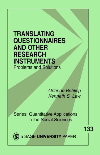 Translating Questionnaires and Other Research Instruments  Problems and Solutions