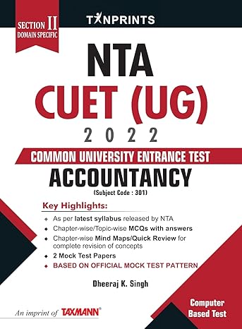 Tan Print’s Accountancy for NTA CUET (UG) 2022